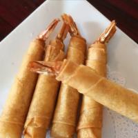Shrimp Roll · Deep-fried jumbo shrimp roll, sesame seed, served with sweet & sour dipping sauce