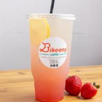 Strawberry Lemonade · Sweet and fruity Strawberry flavored Lemonade. Real Lemon juice inside.