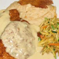 Parmesan Crusted Chicken · Chicken breast coated in a fresh garlic breadcrumb with Parmesan cheese, lemon zest and herb...
