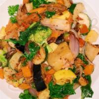 Sautéed Vegetable Platter · Fresh cut zucchini, squash, eggplant, carrots, red onions, basil, tomato and broccoli sautee...