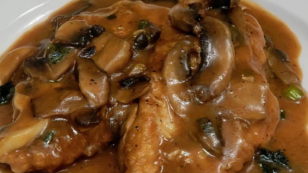 Chicken Marsala · Chicken breast sauteed with fresh mushrooms, marsala wine and herbs.