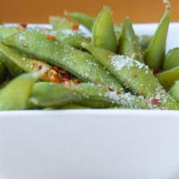 Edamame · Spicy with Viet crack (chili salt).