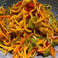 Lo Mein & Vegetable Salad · Served cold with spicy Thai peanut vinaigrette