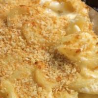 Baked Mac  & Cheese App · Orecchiette Pasta, Creamy Cheddar, Asiago and Gruyere Cheese Sauce, Panko Crumbs