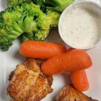Kid Salmon · Grilled Salmon Tips served a choice of one side dish.