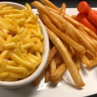 Kid Mac N Cheese · Kraft Macaroni and Cheese served with  choice of one side dish.