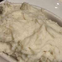 Daily Potato Side · Mashed Idaho potatoes with butter, milk, salt and white pepper.