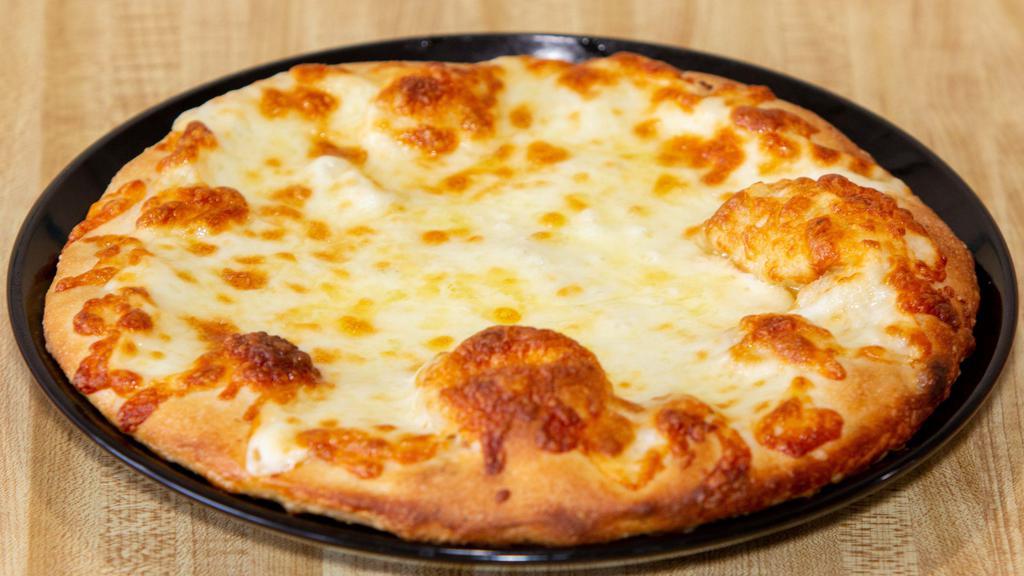White Pizza · Mozzarella cheese, ricotta and fresh garlic.