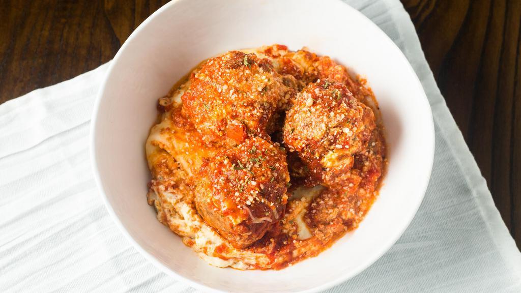 Baked Meatballs (3) · Ricotta and mozzarella cheese, marinara sauce.