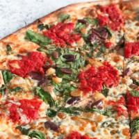 Spinach, Kalamata Olive & Roasted Garlic Pizza (16