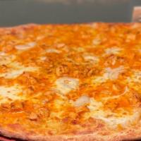 Buffalo Chicken · Grilled chicken with fired-up hot sauce, caramelized onions and mozzarella cheese.