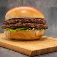 Classic Hamburger · Two 3oz. ground beef patties topped with AEB sauce, lettuce