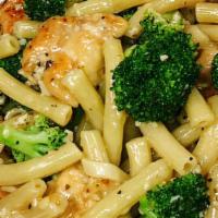 Chicken Broccoli & Ziti · Delicious, pieces of chicken sautéed with broccoli and ziti in a garlic and white wine with ...