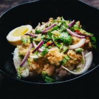Chicken Pop · Fried boneless chicken, red onion and cilantro mixed with house-made spicy lime dressing. Se...