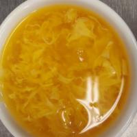 Egg Drop Soup · Soup that is made from beaten eggs and chicken broth.