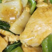 Sliced Chicken With Curry Sauce · Spicy.