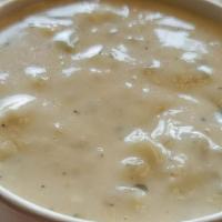 New England Clam & Corn Chowder · Our signature chowder of tender clams, sweet whole kernel corn and chunk potatoes in cream f...