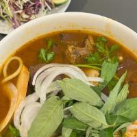 Bún Bò Huế · Huế Spicy beef noodle soup.