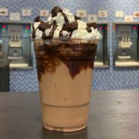 Brownie Extreme Shake · Brownie Extreme Shake is made with triple chocolate fro-yo blended with whole milk, brownie ...