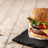 Classic Cheeseburger · Juicy fresh grilled beef patty, classic toppings and melted cheese on a burger bun. Do we ne...
