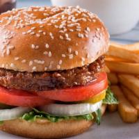 Atop Burger · Juicy fresh grilled beef patty, classic toppings and crispy fries on top, sandwiched between...