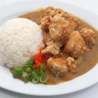 Crispy Chicken Curry  · Crispy juicy chicken comes with Japanese mild spicy curry,carrots,potatoes,onions,scallions