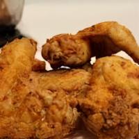 Fried Chicken Wings · Choice of 3 Wings or 6 Wings includes 2 sides and dinner roll