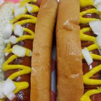 Coney Island Hot Dog · Coney island sauce, mustard, onions.