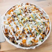 Buffalo Chicken Nachos (Large Size) · Thunderbird's legendary wing sauce with Chicken, Melted Cheddar Cheese, Ranch Dressing, & Sh...
