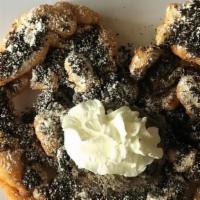 Oreo Crunch Cake · Funnel Cake topped with oreo cookie crumbs
**Whipped topping included upon request**