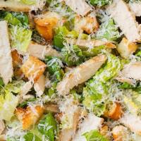 Chicken Caesar Salad · Grilled chicken, romaine lettuce, Parmesan cheese, croutons, and Caesar dressing.