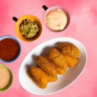 Jalapenos Poppers · Jalapenos stuffed with cheese dipped in a light batter and fried until golden brown.