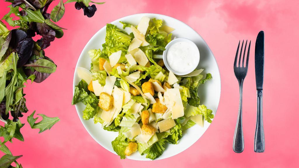 Ceasars Salad For Nature Lovers · Refreshing green salad with a mix of romaine lettuce, croutons dressed with lemon juice and olive oil.