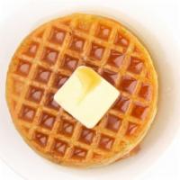 Belgian Waffles · Crisp cake of batter baked in a waffle iron served with a side of butter and syrup.