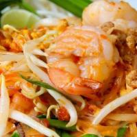Pad Thai · The most famous Thai rice noodle dish is stir-fried with eggs, bean sprouts in Thai special ...