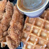 Chicken & Waffles (Platter) · 2 Waffles/3 Tenders/Sweet & Spicy Syrup.