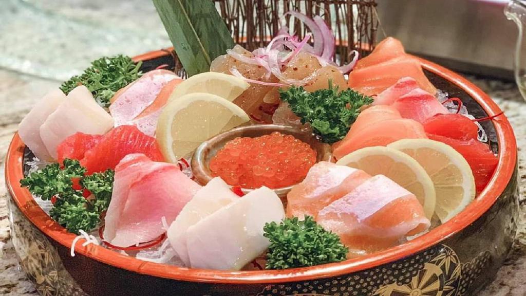 18 Pc Sashimi (M) · Consuming raw or undercooked meats, poultry, shellfish or eggs may increase your risk of foodborne illness.