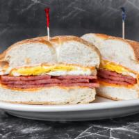 Pork Roll, Egg & Cheese · Served with bread french fries cole slaw and pickle. on a kaiser roll.