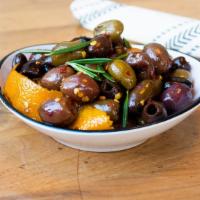 Herbed Olives  · rosemary, thyme, orange