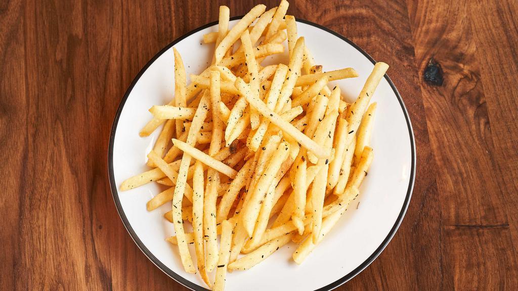 Rosemary Back Pepper Fries · served with ketchup