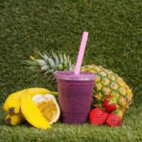Tropical Bliss' · A mix of pineapples, mango, banana, passion fruit, strawberry and blueberry. *contains Plain...