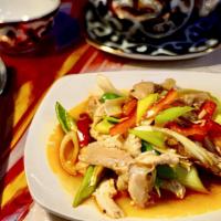 Spicy Chicken · Cold chicken with spicy and pepper-corn sauce.