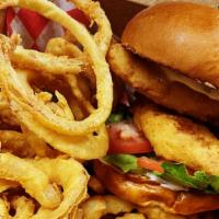 Fish Sandwich  · Fresh Haddock breaded and fried to order on a grilled brioche bun with lettuce, tomato and h...