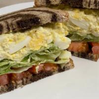 Egg Salad Sandwich · cold sandwich made with chopped fresh hard boiled eggs, mayo and seasonings