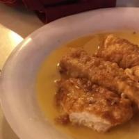 Chicken Francaise · Boneless Breast of Chicken Prepared in Egg Batter, Sautéed with White Dry Wine, Butter and a...