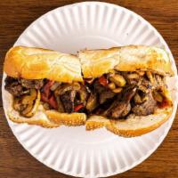 Steak Tip Bomb · Mushrooms, onions, peppers, cheese.