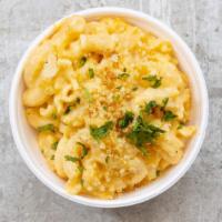 Mac & Cheese · Three cheese, toasted bread crumb topping.
