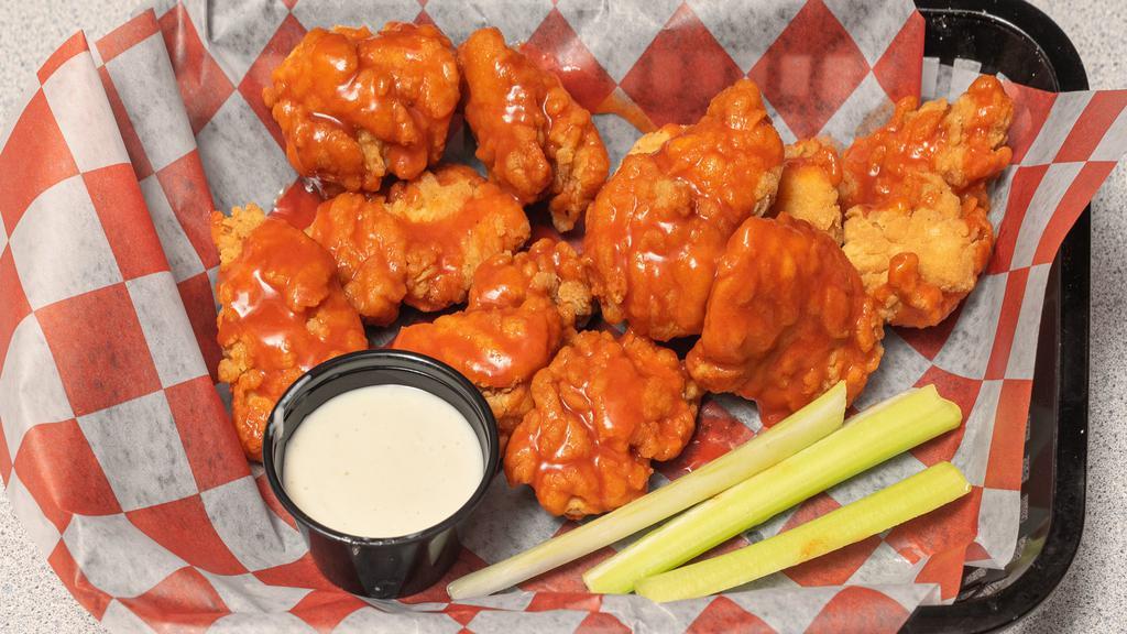 Boneless Wings · Boneless Chicken Wings served with your choice of sauce