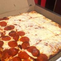 Sicilian Pizza · Thick crust square pizza with tomato sauce, mozzarella . 16