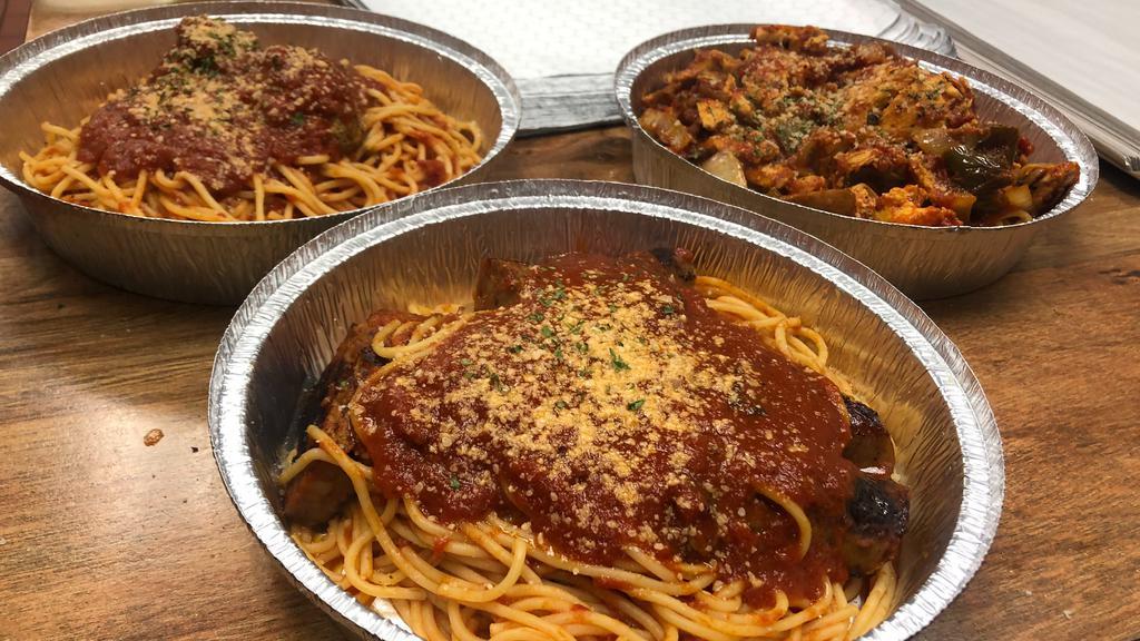 Spaghetti With Tomato Sauce · Spaghetti tossed in our homemade tomato sauce.